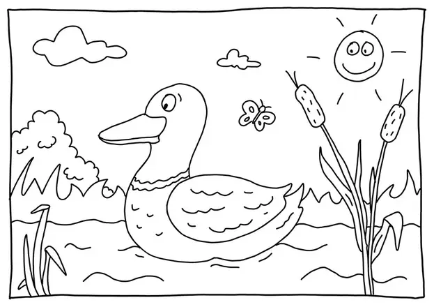 Ente und Sonne als kreative Vorlage