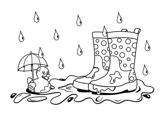 Stiefel mit Gummiente als kreative Vorlage