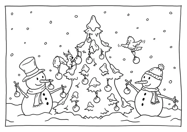 Weihnachtsbaum schmücken als kreative Vorlage