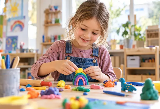 Kind entdeckt spielerisch die Welt von Experimenten und Farben